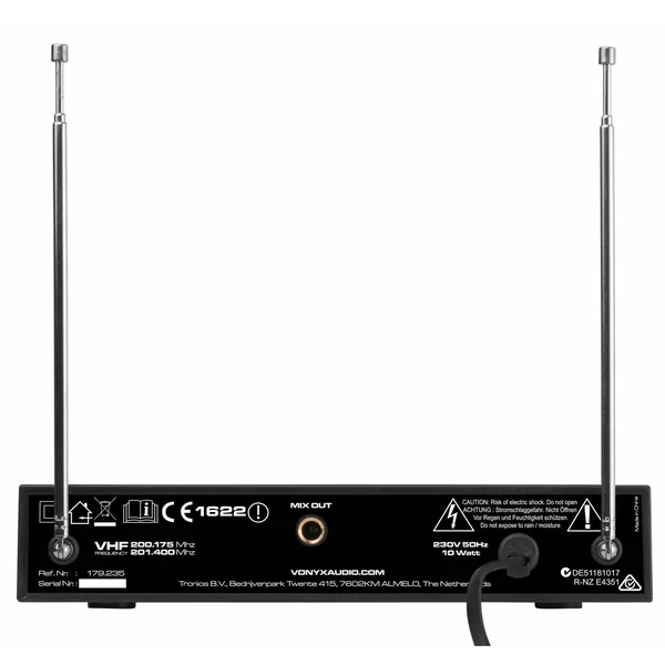 Vonyx WM5522B - Kit oreillette sans Fil VHF, Livré avec Boîtier