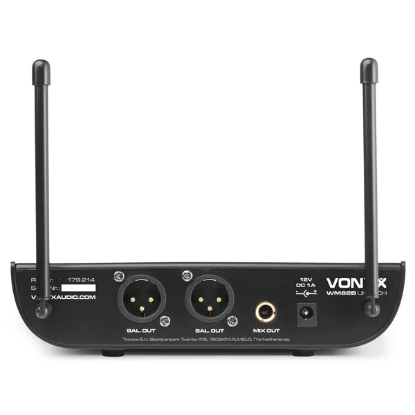 Vonyx WM82 - Set de 2 Microphones sans Fil avec Émetteurs de Poche UHF, et Valise