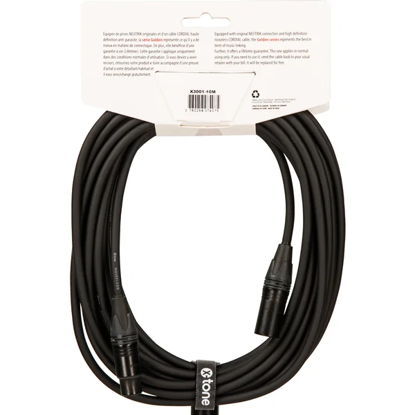 X3001-10M - XLR(M) / XLR(F) Golden Series