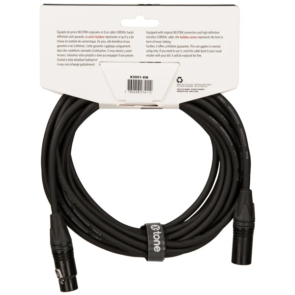 X3001-6M - XLR(M) / XLR(F) Golden Series