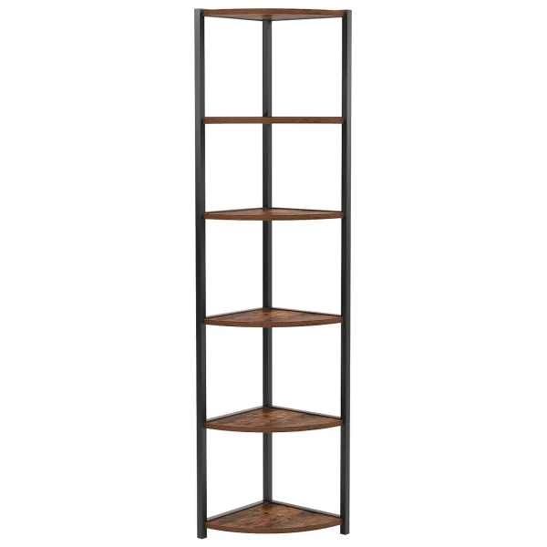 Étagère industrielle d'angle 33x33x165 cm Etagère angle 6 niveaux Etagère plantes