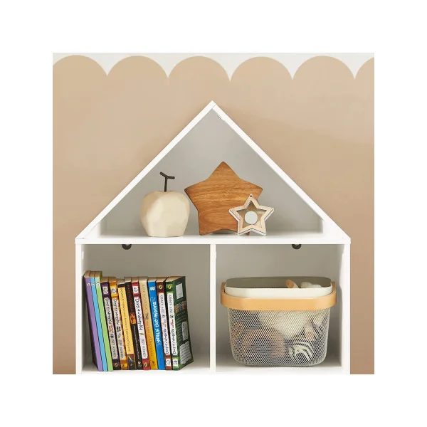 Étagère livres Montessori Bibliothèque blanche enfant avec rangement et placard