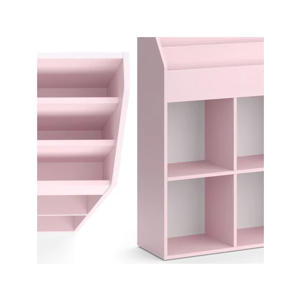 Étagère livres Montessori Rose 6 compartiments de rangement meuble enfant rangement jouet et livres