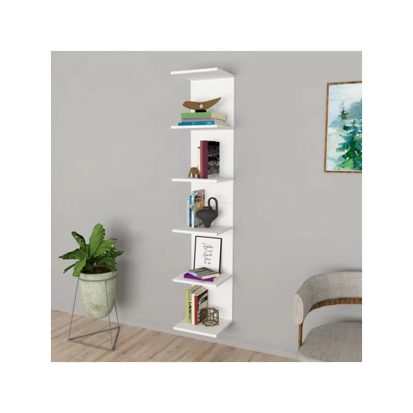 Étagère murale blanche 6 niveaux Etagère blanche Etagère rangement