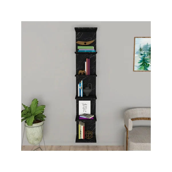 Étagère murale marbré noir 6 niveaux Etagère noire Etagère rangement